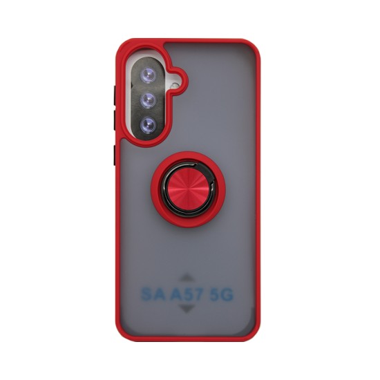 Capa com Anel de Suporte para Samsung Galaxy A57 5G Vermelho Fumado